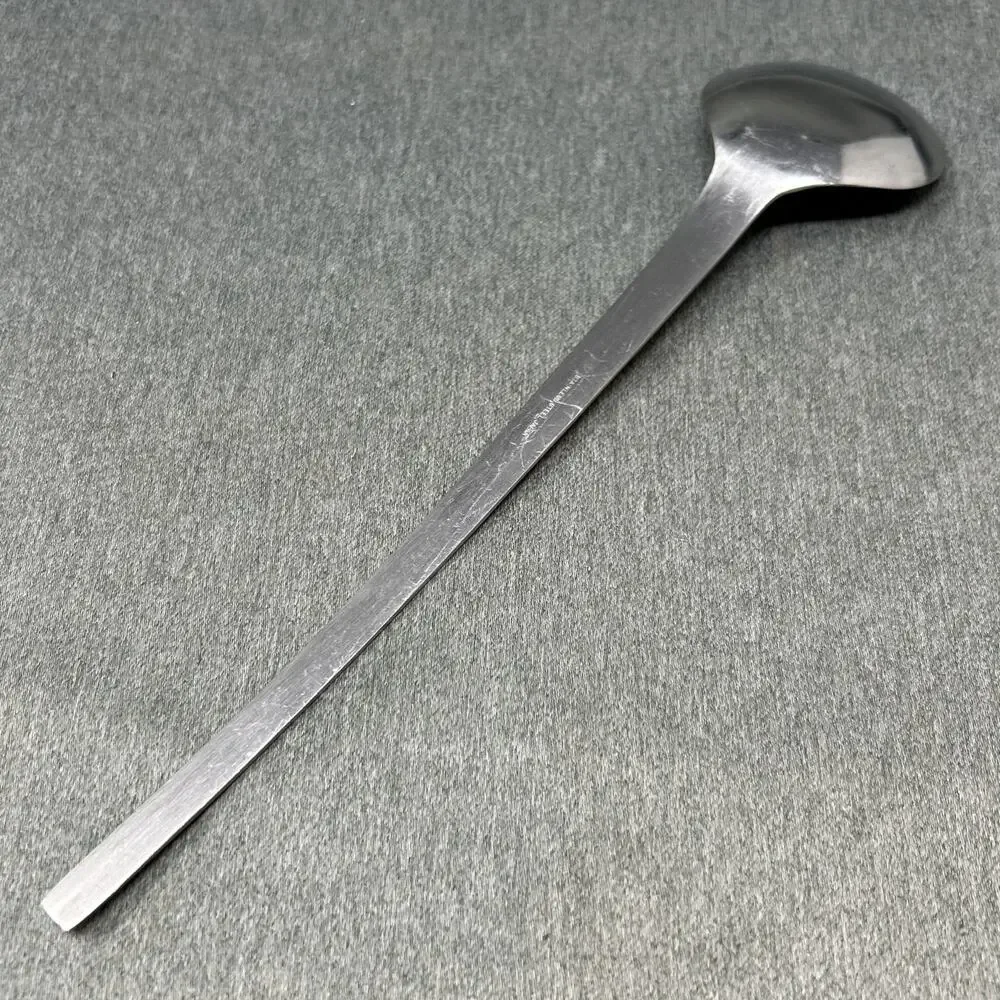 Vintage Stainless Steel Serving Spoon Japan Minimalist Flat Handle MCM 10.5